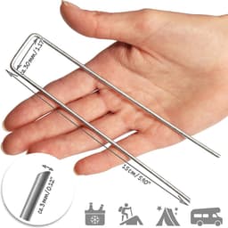 100x grondankers van gecoat staal - robuuste grondpennen voor het bevestigen van onkruidvlies en folies - grondankers voor tuin en camping - hoekig (100 stuks - 150x30x3mm) — thumbnail 5