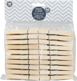 Urban Living Basic plus Size wasknijpers - 80x - bamboe - 8 cm — thumbnail 2
