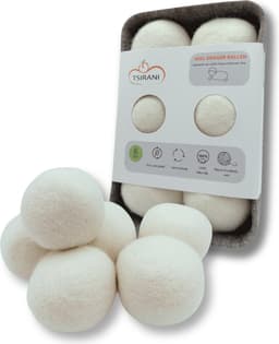 Tsirani drogerballen 6x - Wasbol - Droogballen - Wasdrogerballen Merinowol - Wasballen droogtrommel — thumbnail 1