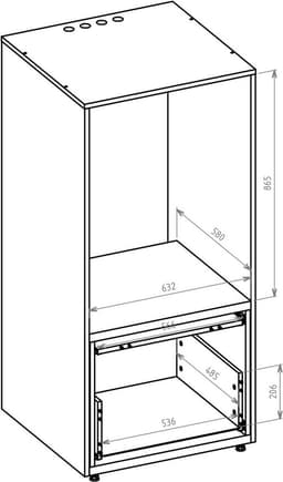 MOBISTOXX Wasmachine Kast - Wasmachine Verhoger - Wasmachine Ombouw - 67 cm x 65 cm x 144 cm (B x D x H) - Met Lade Voor Wasmand - Voor Wasmachine en Droogkast - Wit — thumbnail 5