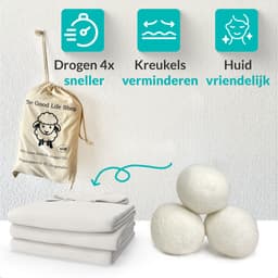 The Good Life Shop XL Drogerballen - Set van 6 XL wasbollen voor wasdroger - Inclusief opbergzak - Wasverzachter vervanging - Energie besparen -Duurzaam organisch wol - Valentijnsdag — thumbnail 5