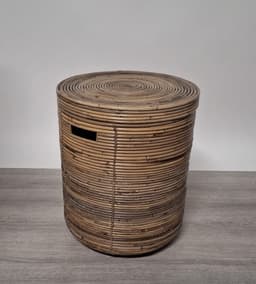 MigoStyling - Wasmand - Stripe - Rotan - Grey - Met binnenzak - Rond - Dia 40 cm — thumbnail 2