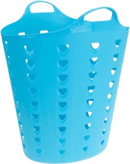 Excellent Houseware Flexibele wasmand - blauw - 60 liter - kunststof - 47 x 50 cm — thumbnail 1