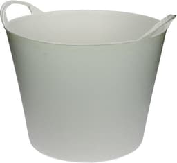 Flexibele emmer/wasmand/kuip - 2x - wit - 42 liter - Opbergmanden - Wasmanden - Flexibele emmers - 45 x 33 cm — thumbnail 2
