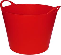 Flexibele emmer/kuip - 3x stuks - rood - 42 liter - Opbergmand - Wasmand - 45 x 33 cm — thumbnail 2