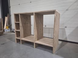 Wasmachinekast Toronto – Voor wasmachine en droger – 160 x 65 x 120 cm – Steigerhout – Wibema — thumbnail 5