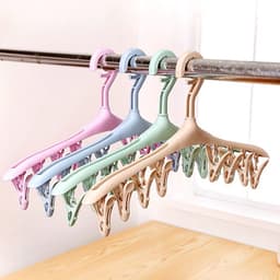 Sokkendroger - 4 stuks 8 Knijpers - Blauw groen paars geel- Sokken Hanger - Sokken Droger - Beha's - bh's - Ondergoed - Wasrek Sokken - Wasrek - Droogrek - Klein Wasrekje - Washanger - Sokkendroogrek - Kleerhanger voor Sokken - Windbestendig — thumbnail 1