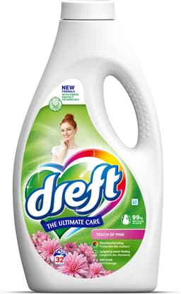 Dreft Vloeibaar Wasmiddel Touch of Pink 32 Wasbeurten - 4 x 1,4 liter - Voordeelverpakking — thumbnail 3