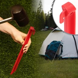 24x Kunststof Grondankers - Camping Tuin Strand - Haringtrekkergat - Rode Grondankers 30 cm — thumbnail 4