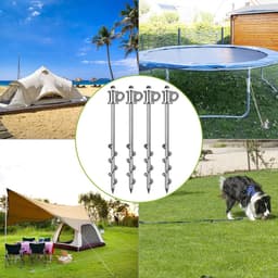 Tentharingen 305 cm - Set van 4 - Zware grondankers - Campingtenten Trampolines Schuurtjes Schommelsets - Volledig lassen - Eenvoudig inschroeven - Herbruikbaar — thumbnail 4