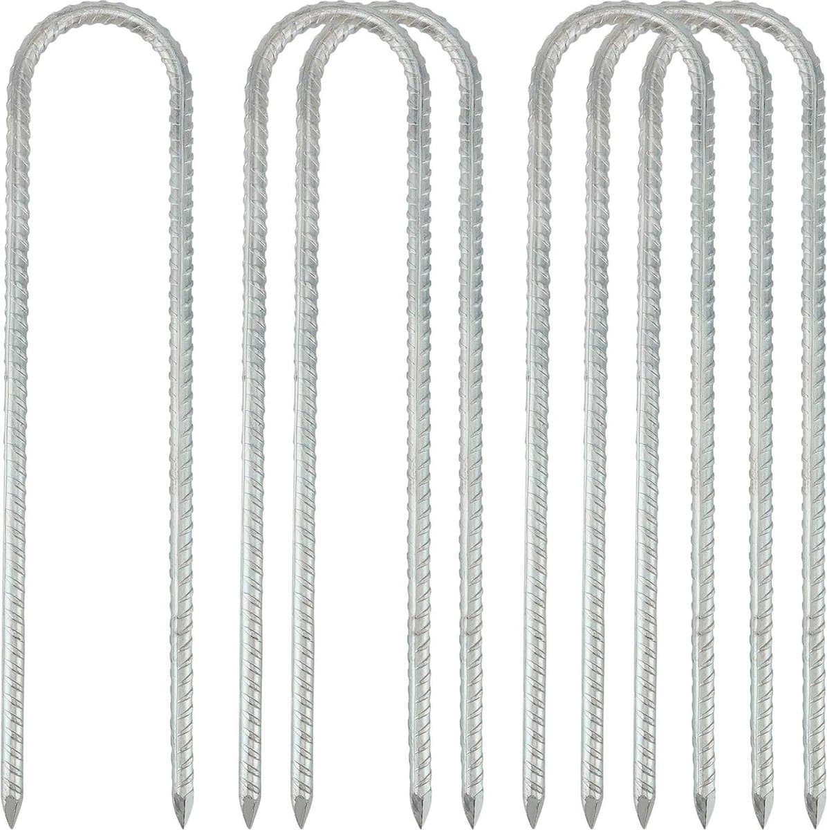 30 cm verzinkt staal grondankers campingtenten-tuindecoratie-U-vormig-L-vormig-60 stuks — afbeelding 1