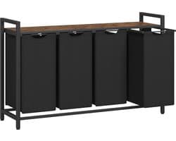 ACAZA Wasmand - Wassorteerder - 4 Vakken - 160 L - 116 x 72 x 33 cm - Vintage Bruin en Zwart — afbeelding 1