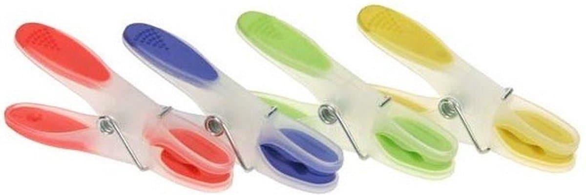 12x Wasknijpers in verschillende kleuren met sotfgrip - huishoudelijke producten - knijpers — afbeelding 1