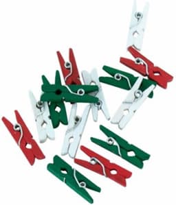 Mini Knijpers Kerst - 24 Houten Knijpertjes Kerstkleuren - Knijpertjes voor Kaarten — thumbnail 2