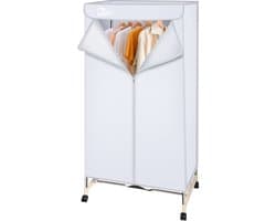 Uten Draagbare elektrische droger Gr886 - 2 lagen droog Design - Warmtepompdroger - 1500 W - Timer 0-180 Min - Elektrisch Droogrek met Verwarming - Wasdroger - Tot 15kg wasgoed - Als wasdroger, droogrek en Kledingkast- Hoogte 1.5 M - Grijs