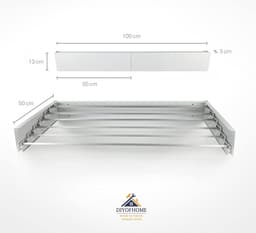 Inklapbaar Droogrek Universeel – Laundry Drying Rack -  Wasrek voor in de Badkamer/Tuin/Slaapkamer/Balkon – Duurzam ‎13 x 3 x 100 cm; — thumbnail 2