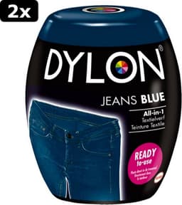 2x Dylon Machinewas Textielverf Jeans Blue 350 gr — thumbnail 1