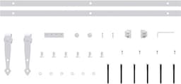 vidaXL - Ophangset - voor - minischuifdeur - 152 - cm - koolstofstaal - wit — thumbnail 5