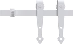 vidaXL - Ophangset - voor - minischuifdeur - 200 - cm - koolstofstaal - wit — thumbnail 4
