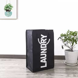 Janse® Wasmand - Opvouwbare wasmand - Laundry - Zwart - Wassorteerder - Waszak - Camping wasmand — thumbnail 4