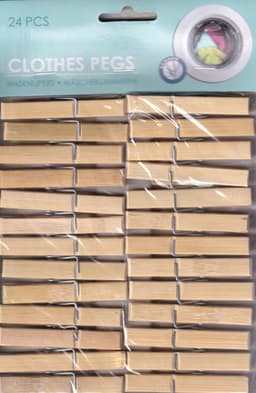 Bamboe wasknijpers - Set van 24 stuks - Milieuvriendelijk en duurzaam — thumbnail 2