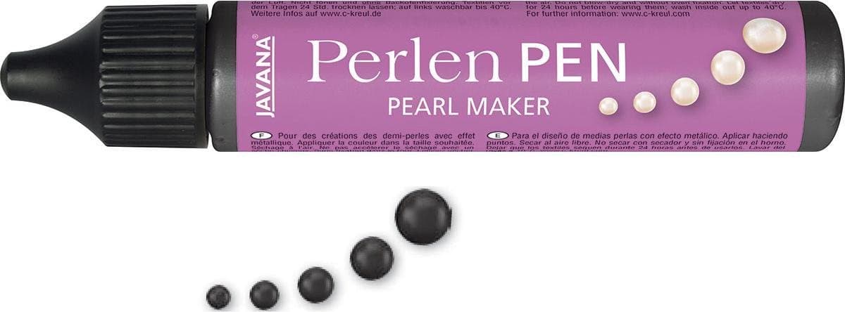 Javana Zwarte Parel Effect Pen 29ml - Voor op textiel en andere ondergronden — afbeelding 1