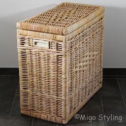 Wasmand - Duo - Naturel - 2 vakken - 67x35xH65 - Riet - Rotan - Rechthoek — thumbnail 1