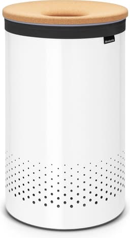 Brabantia Wasmand - met Deksel - 60 l - White / Kurken deksel — thumbnail 1