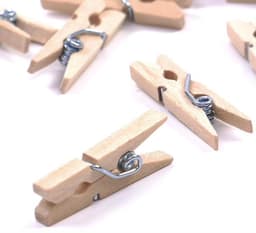Houten mini knijpers- 20 stuks- Ideaal voor foto's en andere huishoudelijke/zakelijke artikelen — thumbnail 3
