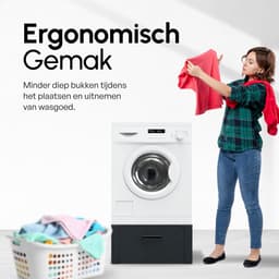 Bodo® - Wasmachine Verhoger - Kast - Ombouw met Lade - Zwart - 63x54x31cm — thumbnail 3