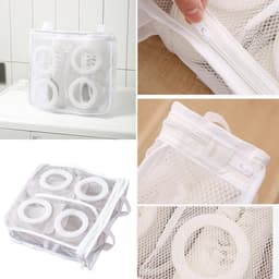 Narimano® Wasnet voor schoenen, 2 stuks, schoenenzak voor wasmachine, waszak, schoenen, multi-bescherming, schoenwaszak met ritssluiting, voor schoenen, beha's, sokken — thumbnail 3