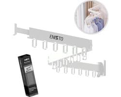 ENISTO® Wanddroogrek - Inklapbaar Wasrek - Droogrek Hangend - Wit - Met of Zonder Boren - Uittrekbaar - Ruimtebesparend — afbeelding 1
