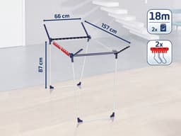 Leifheit droogrek Pegasus 180 Solid - 18 m drooglengte — thumbnail 3