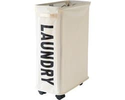 Nivard Wassorteerder - Wasmand 1 Vak - Laundry Basket - Wassorteerder Op Wieltjes - Bag - Wit