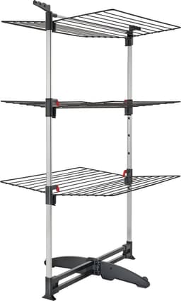 Tomado - Droogtoren Ciclone Vario - 38 meter drooglengte - Inklapbaar - Aluminium en Metaal - Met haken voor kledinghangers - 5 jaar garantie - Zwart — thumbnail 1