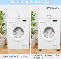Waledano® Wasmachine Verhoger 4 Stuks – Trillingsdempers & Schokdempers | Antislip Wasmachine- en Wasdroger Dempers | Vermindert Geluid & Beschermt de Vloer — thumbnail 3