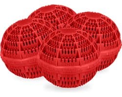 wasbol set van 4 - voor wasmachine - tot 90°C - tot 1000 wasbeurten - rood