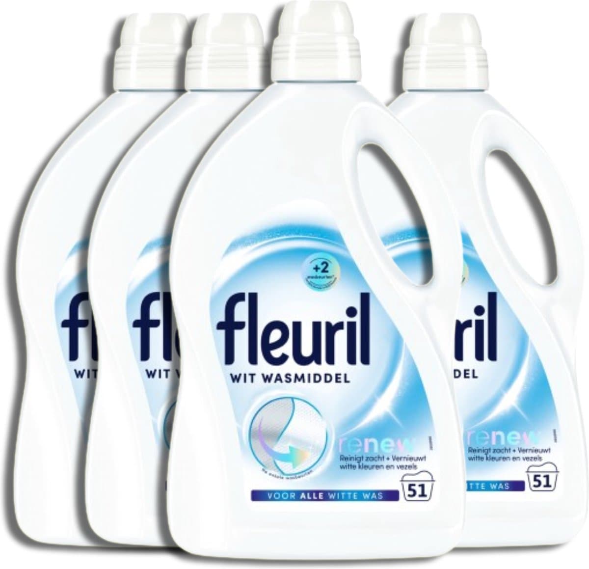 4x Fleuril Vloeibaar Wasmiddel Renew Witte Was 51 Wasbeurten 2,55 liter — afbeelding 1