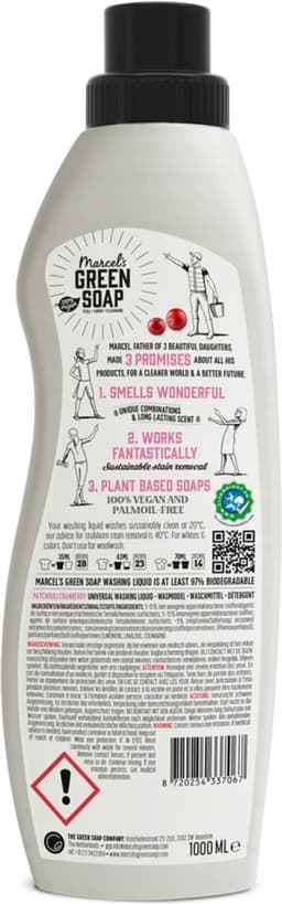 Marcel's Green Soap Universeel Wasmiddel - Patchouli & Cranberry - 6 x 1L - 138 wasbeurten — thumbnail 3