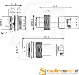 GX20-6 CONNECTOR, 6 PINS — thumbnail 3