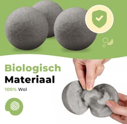 Drogerballen met Wasparfum - Droogballen - Grijs - Set van 6 XL ballen - Wasdroger Ballen Wol - 100% Nieuw-Zeelands Schapenwol - Wasballen — thumbnail 2