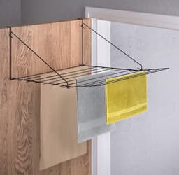 Tomado - Droogrek Breda - 7 meter drooglengte - Ophangen aan radiator, deur, douchewand of balkon - Matzwart — thumbnail 4