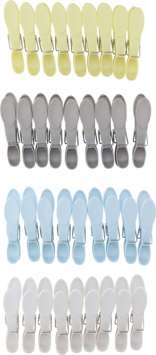 Gekleurde wasknijpers van kunststof - 72x stuks - plastic knijpers / wasspelden — afbeelding 1