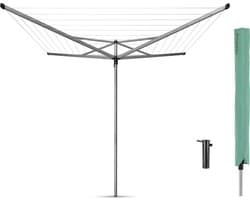 Brabantia Essential Droogmolen - met Beschermhoes en Betonanker - 40 m - Metallic Grey