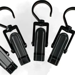 Wasknijpers - Knijpers - Met haak - Anti slip - Speciaal type - Mat zwart - Droogrek knijpers - 360 graden draaibaar - Wasrek knijpers - Binnen en buiten — thumbnail 5