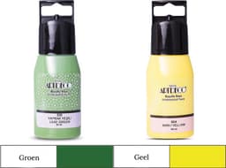 Artdeco 3D Dimensionale Verf Set – 2x50 ml – Groen & Geel – Geschikt voor Stof, Glas, Keramiek, Karton, Metaal, Papier & Steen – 3D Liner Textuur- en Reliëfschilderen Dimensional Paint — thumbnail 1