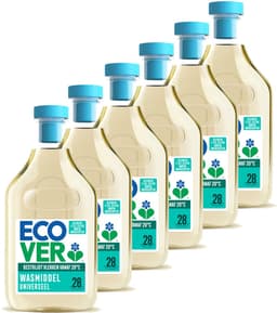 Ecover - Vloeibaar Wasmiddel Universal - Voordeelverpakking 6 x 1 L - 168 wasbeurten - Plantaardig & Biologisch afbreekbaar - Krachtige reiniging bij 20°C - Frisse geur — thumbnail 1
