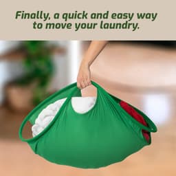 L - Opvouwbare wasmand - Opvouwbare wasmand - Draagbare wasmand - Wasmand - Wasmand - Voor het wassen en uit de droger halen van vuile was - Opvouwbare opbergruimte - bespaart ruimte - Groen — thumbnail 2
