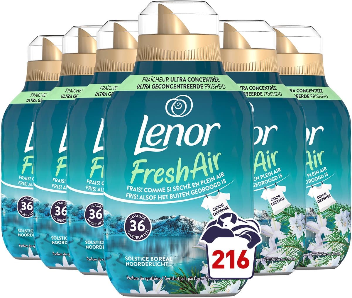 Lenor Fresh Air Wasverzachter Noorderlicht - 6 x 36 Wasbeurten — afbeelding 1