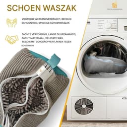 2-pack herbruikbare wasmachine schoenenzakken - cilindrische multifunctionele schoenenwaszak - anti-deformatie - verstelbare schoenenwaszak sportschoenreinigingszak, 360° reiniging witte schoenen - multifunctionele schoenenwaszak voor wasmachine en d — thumbnail 5